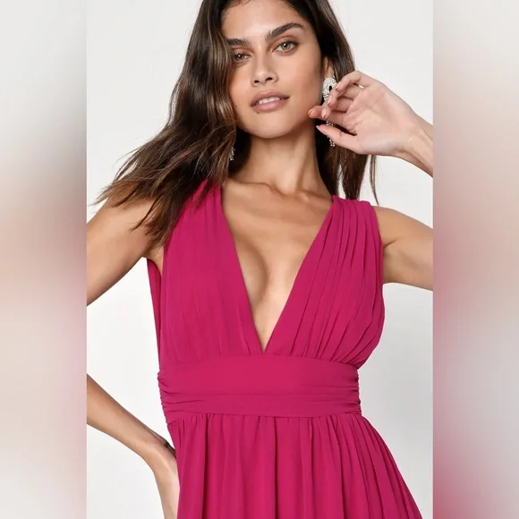 Heavenly Hues Magenta Maxi Dress - Picture 3 of 4